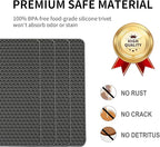 Silicone Trivets for Hot Pots and Pans, Multi-Purpose Trivet Mat for Hot Dishes Set of 4, Heat Resistant Durable Flexible Silicone Pot Mat for Countertop, Easy to Wash and Dry, Dark Gray, Square