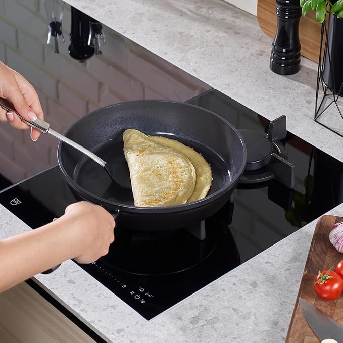 Fissler Ceratal Comfort Ceramic 11 Inch Non-Stick Frying Pan, Orbit Black, Made without PFAS