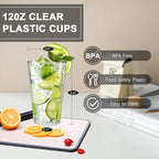 100 Count 12 oz Clear Plastic Cups, Plastic Drinking Cup for Party, Heavy-duty Party Glasses, Disposable Clear Cups for Water, Juice, Soda, Ice Coffee