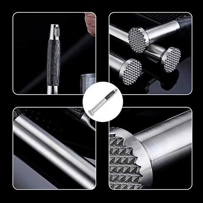 304 Stainless Steel Cocktail Muddler -26cm/10inch Professional Bar Tool with Non-Slip Wooden Grip Product Features