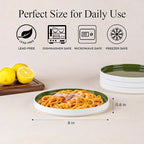 AmorArc Ceramic Plates Set of 6, 8.0 Inch Round Stoneware Salad Plates Use for Dessert, Salad, Appetizer etc,Microwave and Dishwasher Safe, Scratch Resistant Small Deep Dinner Plates-Light Green
