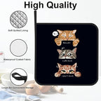 Cute Cats Mood Pot Holders 2 PCS for Kitchen, Heat Resistant Hot Pads for Cooking Grilling Baking BBQ, Pot Holders for Women Cook Essentials Accessories Home Microwave