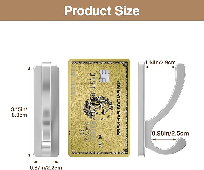 Adhesive Wall Hooks for Towels Coats - Stick On Hooks Hanging Heavy Duty (13lb), Metal Hook for Door, Bathroom, Dorm, Closet - Hanger for Purse, Bag, Robe,Backpack - No Damage to Wall - Silver 4 Pack