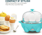 Elite Gourmet Easy Electric 7 Egg Capacity Soft, Medium, Hard-Boiled Cooker Poacher, Scrambled, Omelet Maker with Auto Shut-Off and Buzzer, BPA Free