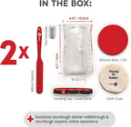 Pro Sourdough Starter Kit - 34oz Large Capacity Glass Fermentation Jar with Lid & Tracker, Sourdough Starter Fermenter for Homemade Sourdough, Bread Dough Prep & Culinary Fermentation, 2 Pack