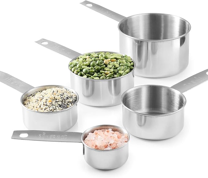 Stainless Steel Measuring Cups, Laxinis world 5 Piece Stackable Measuring Set (2)