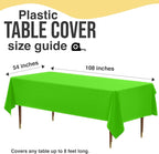 Exquisite 66% Thicker Premium Plastic Table Cloth Rectangle Table Cover 0.5 Mil 12 Pack Lime Green Table Cloth 54 Inch x 108 Inch Disposable Tablecloth Won't Tear Easily Like Cheap Thin Brands