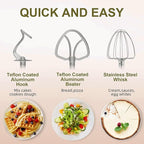 Electric Stand Mixer with 6.5 Quart Bowl, Household Food Mixer 10+p Speeds 660W, Kitchen Tilt-Head Bread Dough and Cake Mixers with Dough Hook, Whisk, Beater, Splash Guard and Egg Separator (Blue)