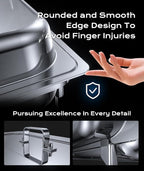 Chafing Dishes for Buffet 4 Pack, [Ultrasonic Mirror Polishing] Chafing Dish Buffet Set 9QT, [Rolled Edge Finger Protection] Buffet Servers and Warmers for Any Party, Wedding, Birthday and Hotel