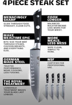Dalstrong Steak Knives-4pc- Serrated Blade-Gladiator Series Elite-Forged German High-Carbon Steel-Table Dinner Kitchen Knives-Sheaths-Razor Sharp - Dinner Set-NSF Certified