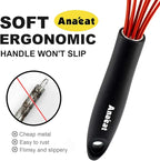 Anaeat Silicone Kitchen Whisk Set of 4, Perfect for Non-Stick Cookware, Milk and Egg Beater Blender for Whisking, Cooking, Baking, Beating - 11'' Flat Whisk and 8.5''+10.5''+12'' Balloon Whisks (Red)