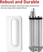 Meat Tenderizer Attachment Compatible with KitchenAid and Cuisinart Stand Mixers, Meat Tenderizer with Stainless Steel Gears, Tenderize Meat More Smoothly and Cooking Effortless, White