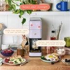 Beautiful Perfect Grind Programmable Single Serve Coffee Maker with Touch-activated Display, Programmable and Integrated Burr Grinder, 64oz Water Reservoir (Lavender)