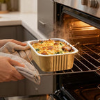 Aluminum Foil Pans, Heavy Duty Aluminum Pans, Disposable Aluminum Pans,Gold Foil Pans, Deep Container for Heating, Baking, Cooking, BBQs, Parties,Storing,Catering (930ml/31.4oz 5 Pack)