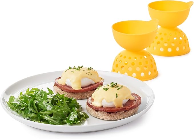 OXO Good Grips 2 Piece Silicone Egg Poaching Set, One Size, Yellow