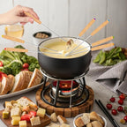 Blcculi 24 PCS Stainless Steel Fondue Forks,9.4 Inch Fondue Sticks,6 Color Coding Cheese Fondue Forks with Heat Resistant Handle,for Chocolate Fountain,Roast Meat,Cheese Fondue,Dessert Fruits