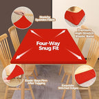 SereneGrace Elastic Table Cover, Windproof Tablecloth, 24x48 Inch Reusable Spandex Fitted Stretch 4-Foot Rectangle Table Cloth for Dining Room, Banquets, Events, Craft Displays, Parties, Red