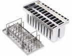 20PCS Commercial Popsicle Molds Heavy Duty Stainless Steel Popsicle Maker Kit with Brush & Sticks, 112g Capacity per Slot, DIY Yogurt Ice Cream Tools for Home Restaurants (Round Headed Flat Plate)