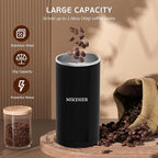 Coffee Grinder, Coffee Bean Grinder Electric, Herb/Spice/Nut Electric Grinder with 304 Stainless Steel Blade One Touch Operation for Kitchen or Home Use, Black