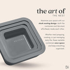 Ceramic Coated Glass Food Storage Container | No PTFE, PFOA, PFAS, and BPA | Reusable Non Toxic Meal Prep Container with Glass Lid | Easy To Store | 2.5 Cup Square [Smoke]