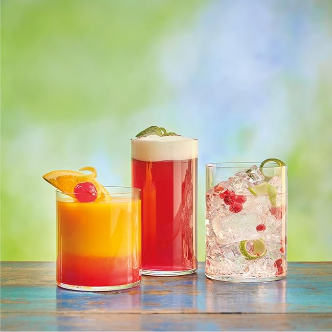 Luigi Bormioli Top Class 12.25 oz Double Old Fashioned Glasses - Set of 6 Elegant Italian-Made Drinkware with Simple Lines Durable Glassware for Whiskey Cocktails, Water, Juice - Great for Gifting