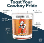 Greenline Goods – Oklahoma State University Cowboys College Whiskey Glasses (Set of 2), 10 oz – Full-Color Logo + Campus Map