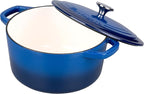 Enameled Cast Iron Dutch Oven Pot with Lid, for Bread Baking, Round Bread Oven- include Sourdough Bread Baking Supplies Set, 4.5QT, Blue