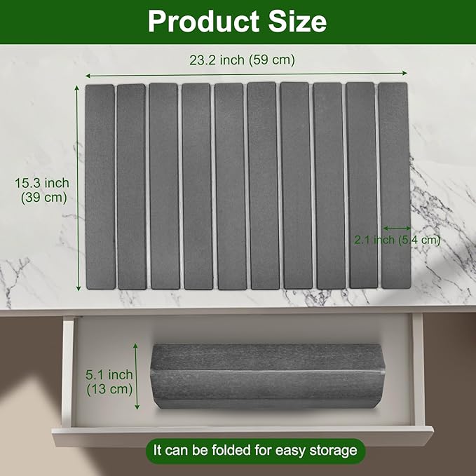 Large Stone Dish Drying Mat For Kitchen Counter, 24 x 16 Inch Collapsible Stone Drying Mat, Quick Dry Absorbent Diatomaceous Earth Mat, Self-Drying Dish Drying Mat For Dishes Sink Bathtub-Gray