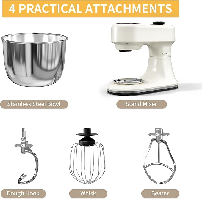 9-IN-1 Stand Mixer, 660W 12-Speed Kitchen Mixer, 5.5QT Bowl Household Food Mixers include Dough Hook, Whisk and Beater, Food Mixer for Most Home Cooks, Kitchen Scale for Baking and Most Home Cooks