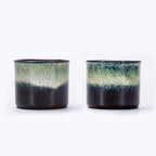 Espresso Cups Set of 2, Ceramic Espresso Cups, Expresso Shots Cups, 2.5oz Tea Cups, Demitasse Cups (2, magic outside)