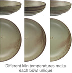 HAPPY KIT 9'' Pasta Bowls, 42oz Pasta Bowls Set of 4, Large Salad Bowl, Ceramic Serving Bowls,Double Reactive Glaze, Ideal for Housewarming, Festivals, Microwave Safe (Moss Green)