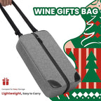 ALLCAMP Wine Bag - Insulated Cooler Bag with Wine Glasses, Bottle Opener & Wine Accessories for Wine Lovers - Portable Wine Gift Bag for Travel, Picnics, and Gift Ideas(Gray)