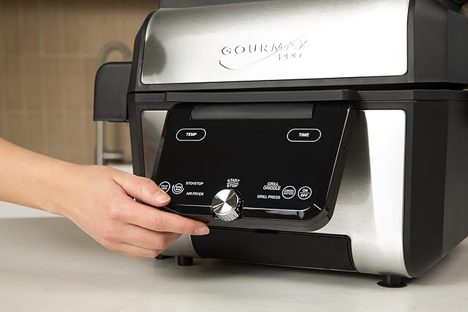 Foodgenie Gourmax Pro One Cooking Device - All-in-One Oven, Smokeless Grill, Air Fryer, Griddle, Cooker & More – 16 Preset Functions, Smart Temperature Control, Dual Surface, Dishwasher Safe, 1500W