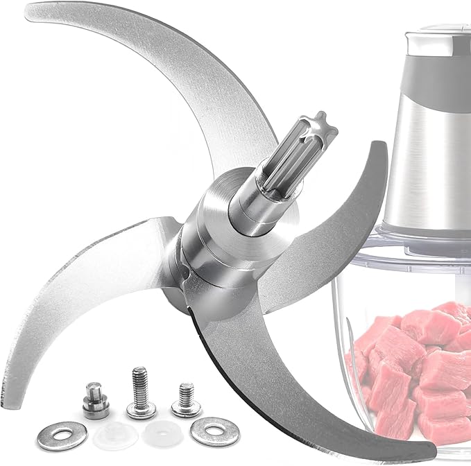 All Stainless Steel Food Processor Blade, Universal 8 Cup Plastic-Free Chopper Part Compatible with Ganiza, KOIOS, Bar, Syvio, CEUKOZ, Kitchen in the box, Homeleader, Homeasy and Most 8 Cup/2L Bowls