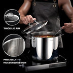 Stainless Steel Nonstick Pots and Pans Set - 11PC, 18/10 Triple Ply Stainless Steel Induction Cookware Set, Kitchen Cookware Sets with Steamer Insert/Stay-Cool Handles, Dishwasher Safe