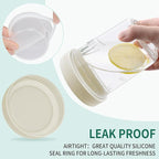 16 oz Overnight Oats Containers with Lids, 6-Pack Leak-Proof Wide Mouth Mason Jars & Separate Compartments for Fruits/Nuts, Airtight Glass Jars for Chia Pudding, Yogurt, Parfait and Salad