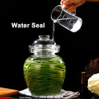 1.5L Pickle Jar Fermentation Jar, Fermentation Kit with Water Seal, Glass Jar with Lid Canning Jars for Pickles, Kimchi, Sauerkraut, Kombucha, Canning, Fermentation, and Wine Brewing