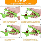 Cherry Pitter Tool;Cherry Remove Heavy Duty Stainless Steel Fruit Core Stoner Seed Cherries Tool With Lock Design For Making Fresh Cherry Jam By Hand; Gold Fruit Spoon & Fork one Set Including