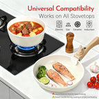 10-Piece Ceramic Nonstick Cookware Set, PFAS/PFOA/PTFE-Free & Non-Toxic Pots and Pans Set with Detachable Handles, Dishwasher Safe & Induction Compatible for Kitchen & RV Cooking