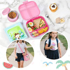 Kids Bento Lunch Box with 12oz Soup Thermo, Kids Leakproof Lunch Food Container with 4 Compartments, Insulated Lunch Bag & Water Cup for Girls Boys to School Travel