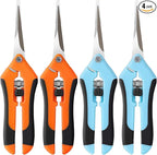 BEoffer 4 Pack Pruning Shears, 6.5 Inch Garden Scissors Gardening Hand Pruning Snips with Straight Stainless Steel Precision Blades for Gardening Flower Plant Precise Trimming and Pruning Maintenance