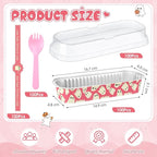 Tioncy 50 Pcs Halloween Mini Pink Loaf Pans with Lids Spoons Sticker Cute Ghost 6.8oz Disposable Rectangle Aluminum Foil Baking Pans Muffin Cupcake Cups for Picnics Birthday Halloween Party Supply