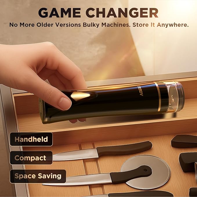 Vacuum Sealer Machine for Food Storage: Compact Food Sealer Saver 5X Fresh Longer, Handheld Detachable Water Tank, 10 PCS Vacuum Seal Bags for Kitchen Fridge Travel Seal Meal Mothers Day Gift For Wife