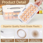 2-Layer Deviled Egg Containers With Lid,36pcs Deviled Egg Tray Carrier with Handl Injector Piping Tool,Portable Stackable Egg Holder Platter Holder Organizer for Refrigerator Party Picnic Travel Event