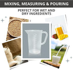 Plastic Graduated Measuring and Mixing Pitcher - 1000ml Plastic Graduated Measuring Pitcher - Large Cylinder Graduated Measuring Container with Handle and Pour Spout - 1 Liter