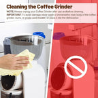 Electric Coffee Grinder Touchscreen 2-14 Cup Conical Burr Coffee Grinder with 25 Grinding Settings Cleaning Brush Grindable Espresso Drip Coffee French Press for Home Use 110V White