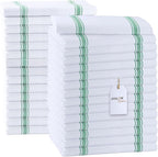 Dish Towels Set (Value Pack of 30) Size 15x25 Inch, 100% Cotton Soft & Absorbent Linen Kitchen Towels, Tea Towels, Reusable Cleaning Cloths for Household Cleaning (Green)