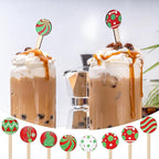 Jinei 120 Pcs Christmas Coffee Stirrers Stir Sticks Natural Wooden Stir Sticks Disposable Drink Stirrers for Stirring Hot Chocolate Milkshake Restaurant Home Office