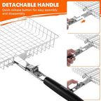 Nesting Grill Baskets, 2pcs Grilling Baskets for Outdoor with Removable Handle, Stainless Steel BBQ Camping Cooking Accessories Tools for Fish, Vegetable, Shrimp - Gifts for Men Dad Husband