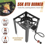 30QT Turkey Fryer & 10QT Fish Fryer Kit, Waterproof Cover & 12-inch Skimmer, 55,000BTU Propane Burner Stove, Aluminum Turkey Fryer Pot, Outdoor Deep Fryer, Crawfish Boiler with Basket